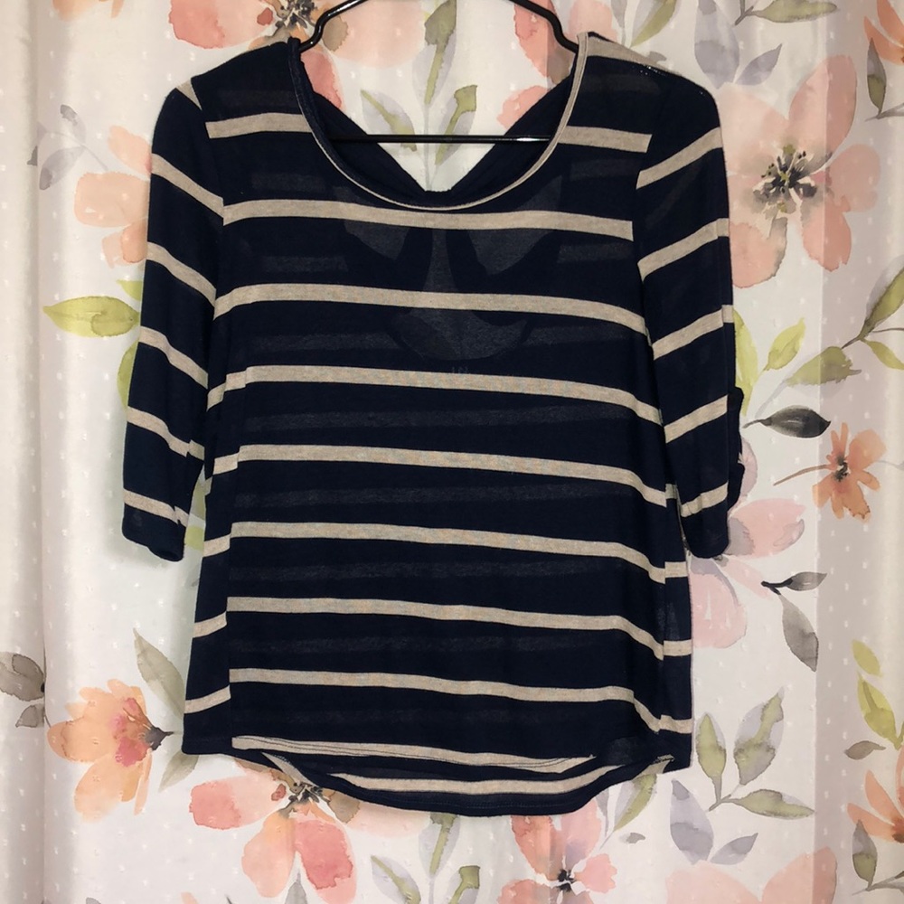 Navy striped shirt